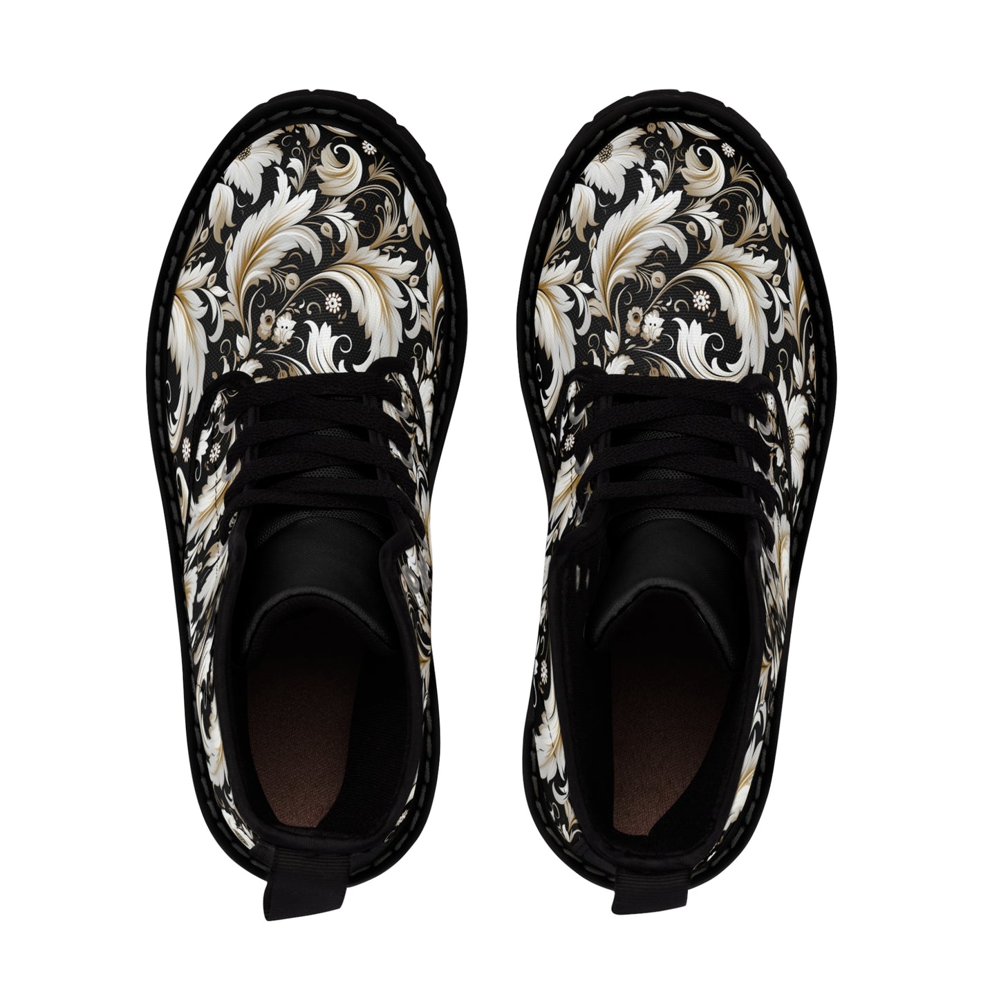 Floral Pattern Women's Canvas Boots