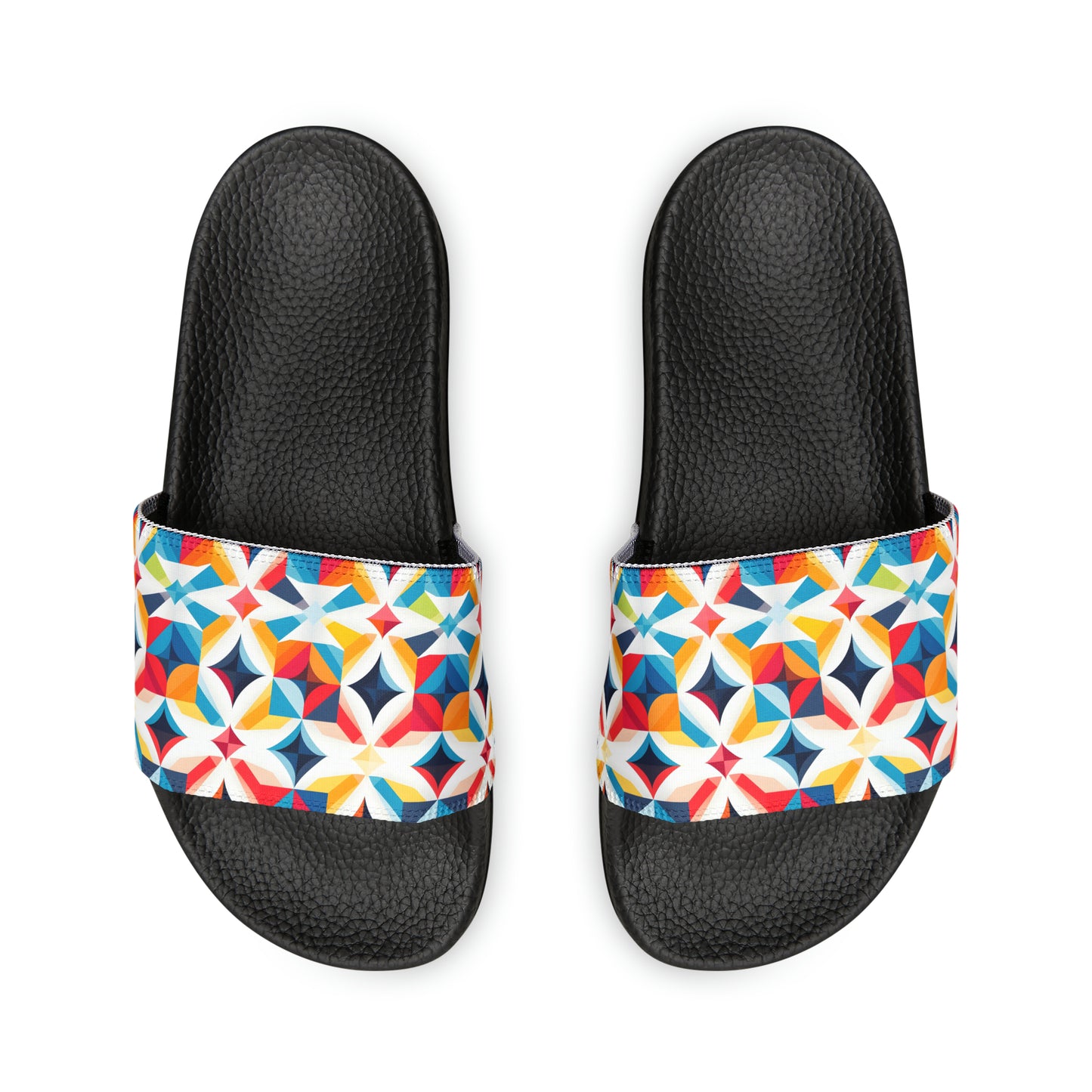 Colorful Kaleidoscope Men's PU Slide Sandals