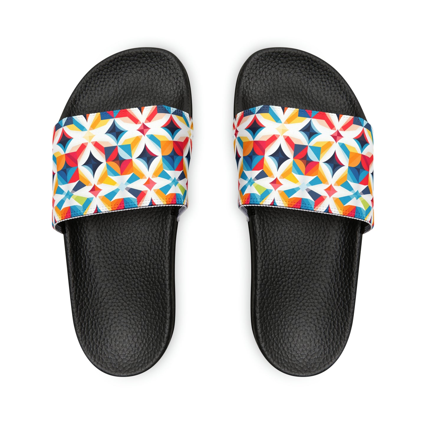 Colorful Kaleidoscope Men's PU Slide Sandals