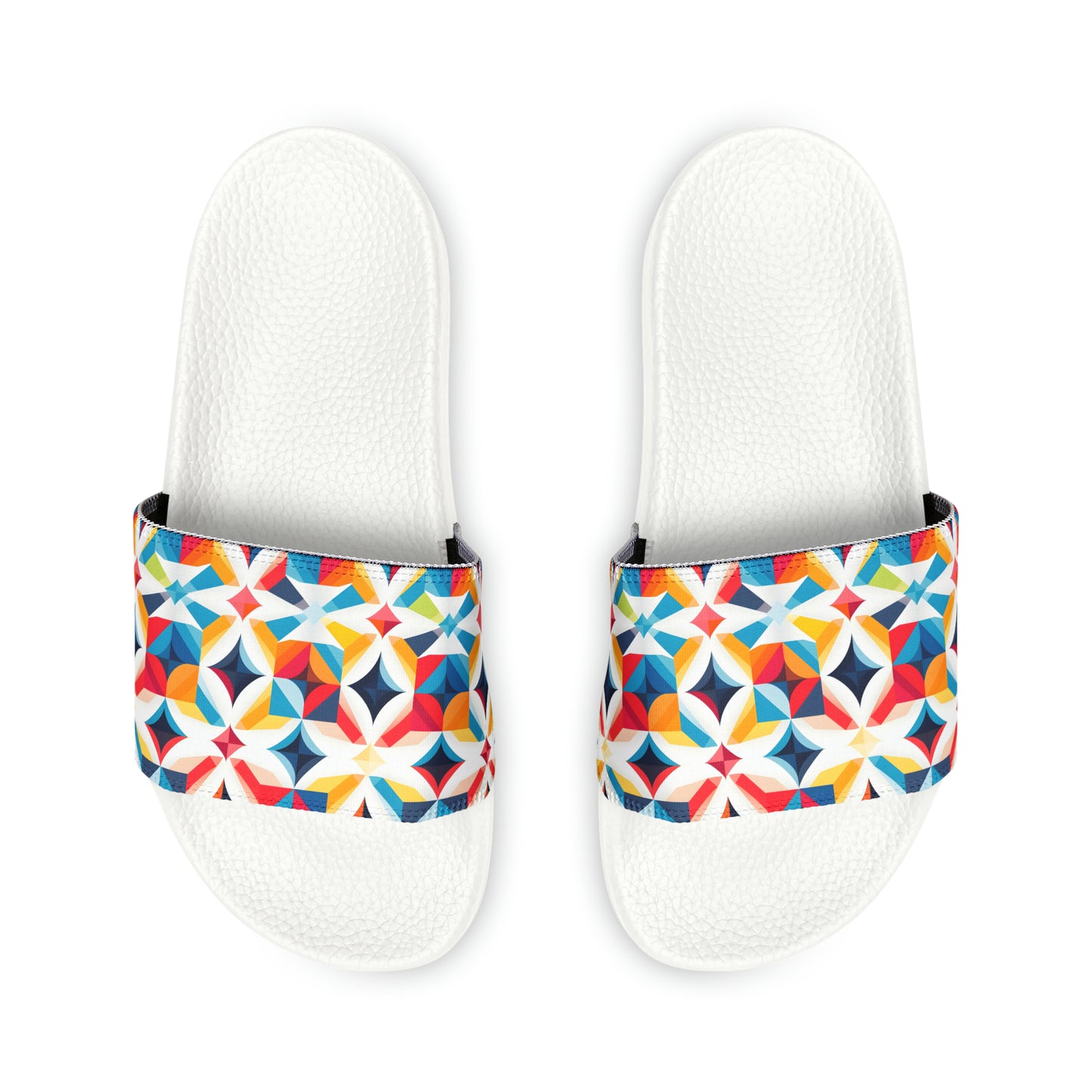 Colorful Kaleidoscope Men's PU Slide Sandals