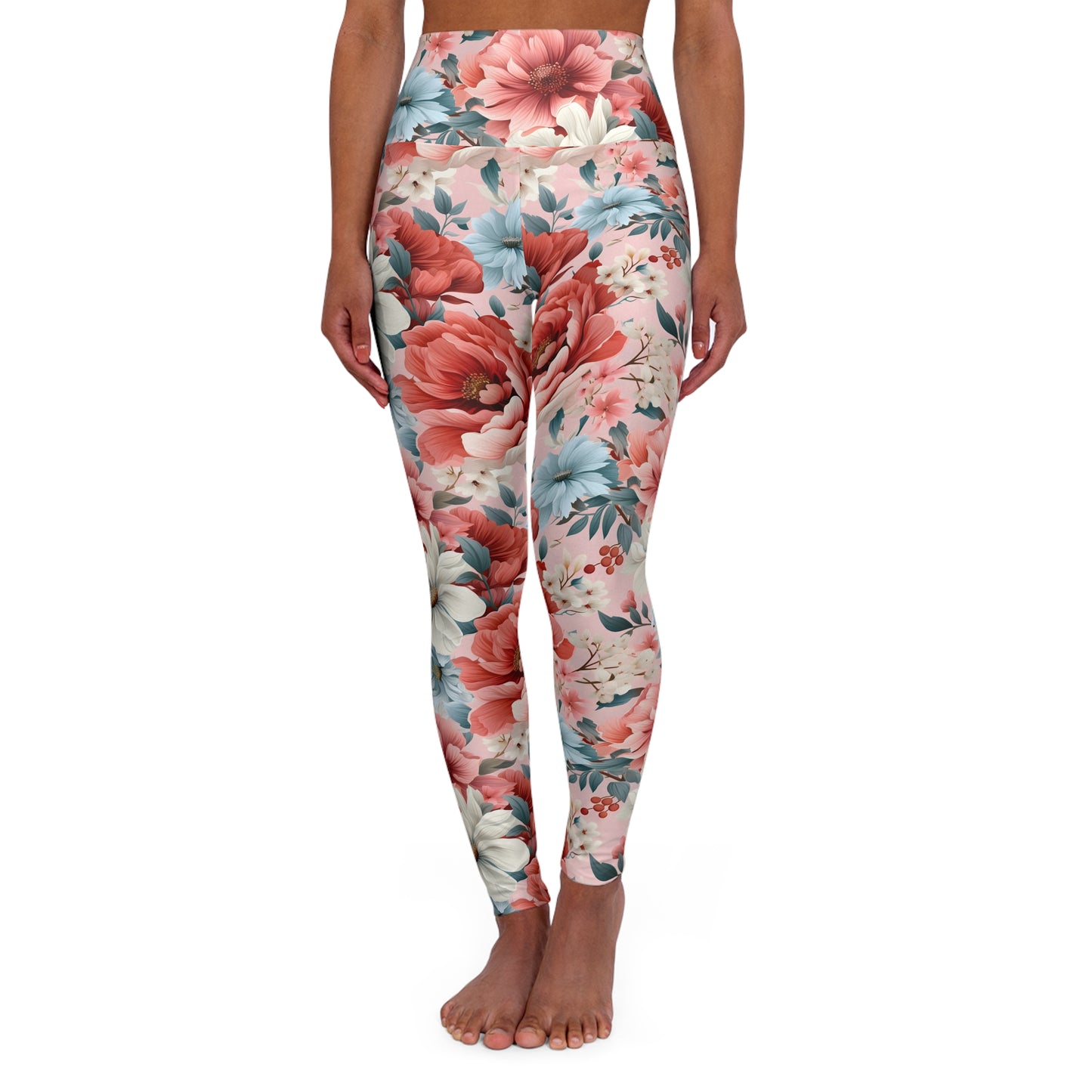 SPRING FLORAL High Waisted Yoga Leggings (AOP)