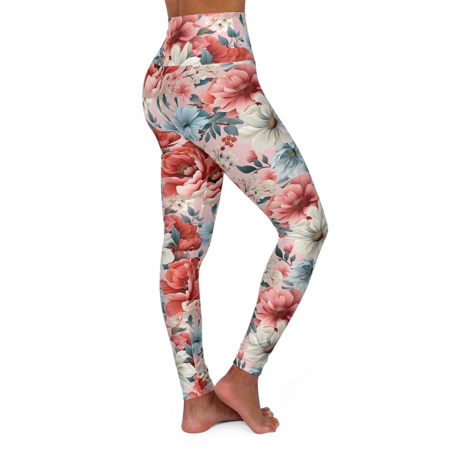 SPRING FLORAL High Waisted Yoga Leggings (AOP)
