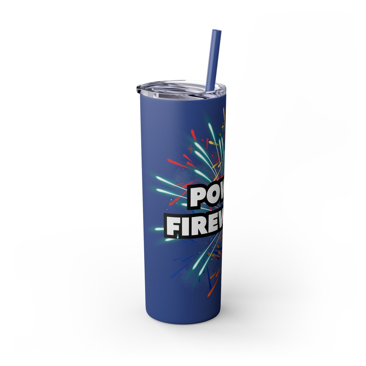 Powers Fireworks Skinny Tumbler with Straw, 20oz