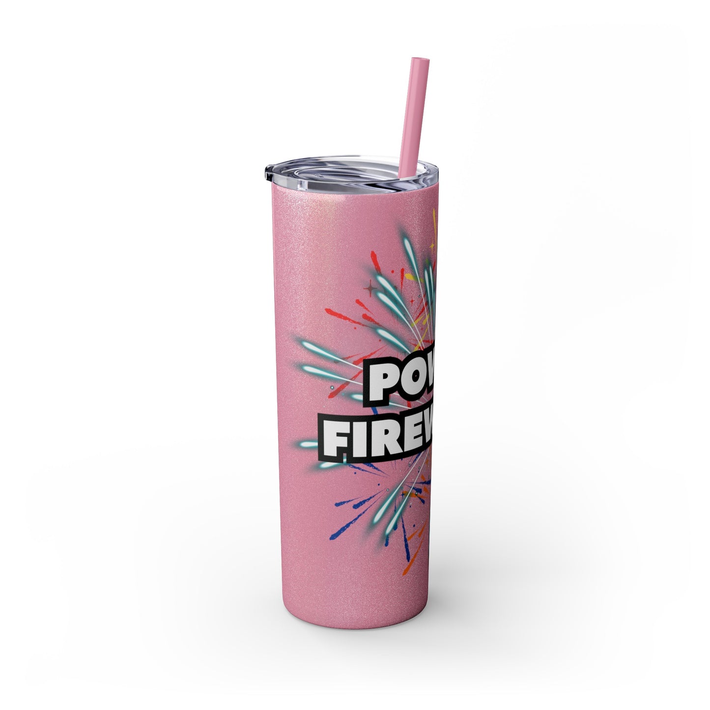 Powers Fireworks Skinny Tumbler with Straw, 20oz