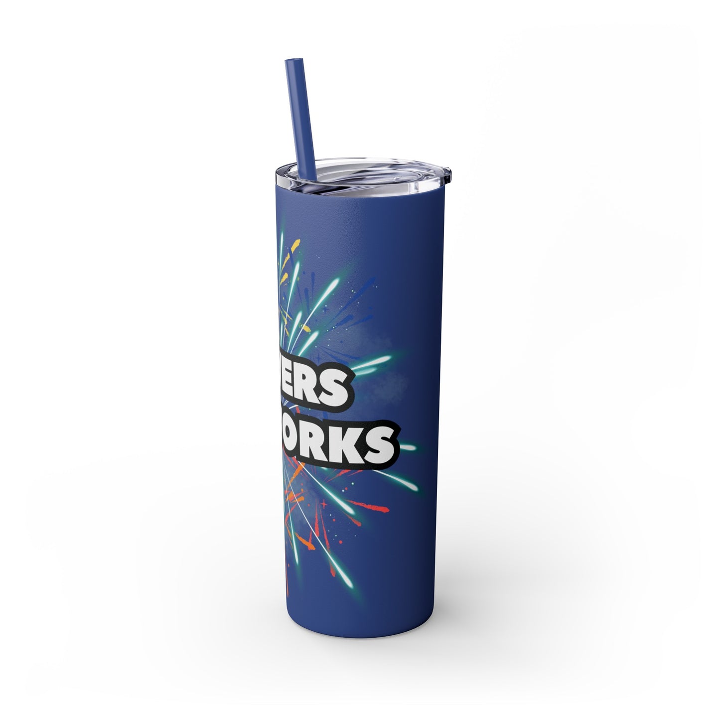 Powers Fireworks Skinny Tumbler with Straw, 20oz