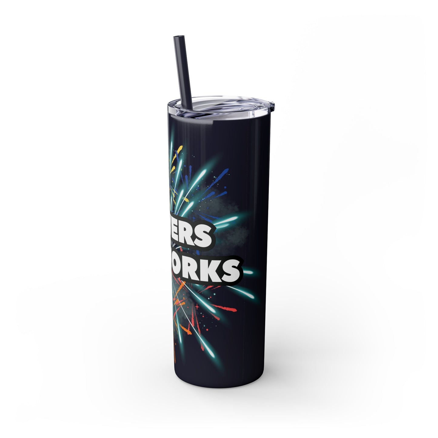 Powers Fireworks Skinny Tumbler with Straw, 20oz