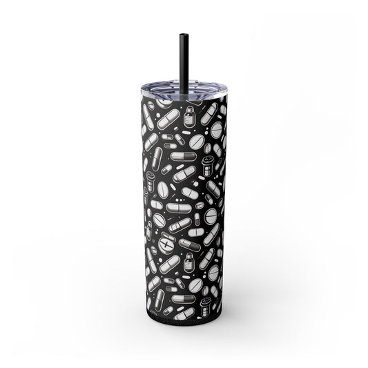 B&W Rx Skinny Tumbler with Straw, 20oz