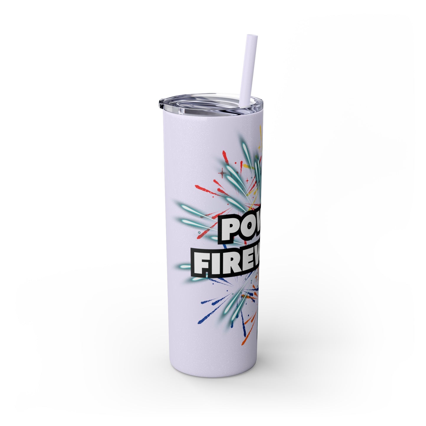 Powers Fireworks Skinny Tumbler with Straw, 20oz