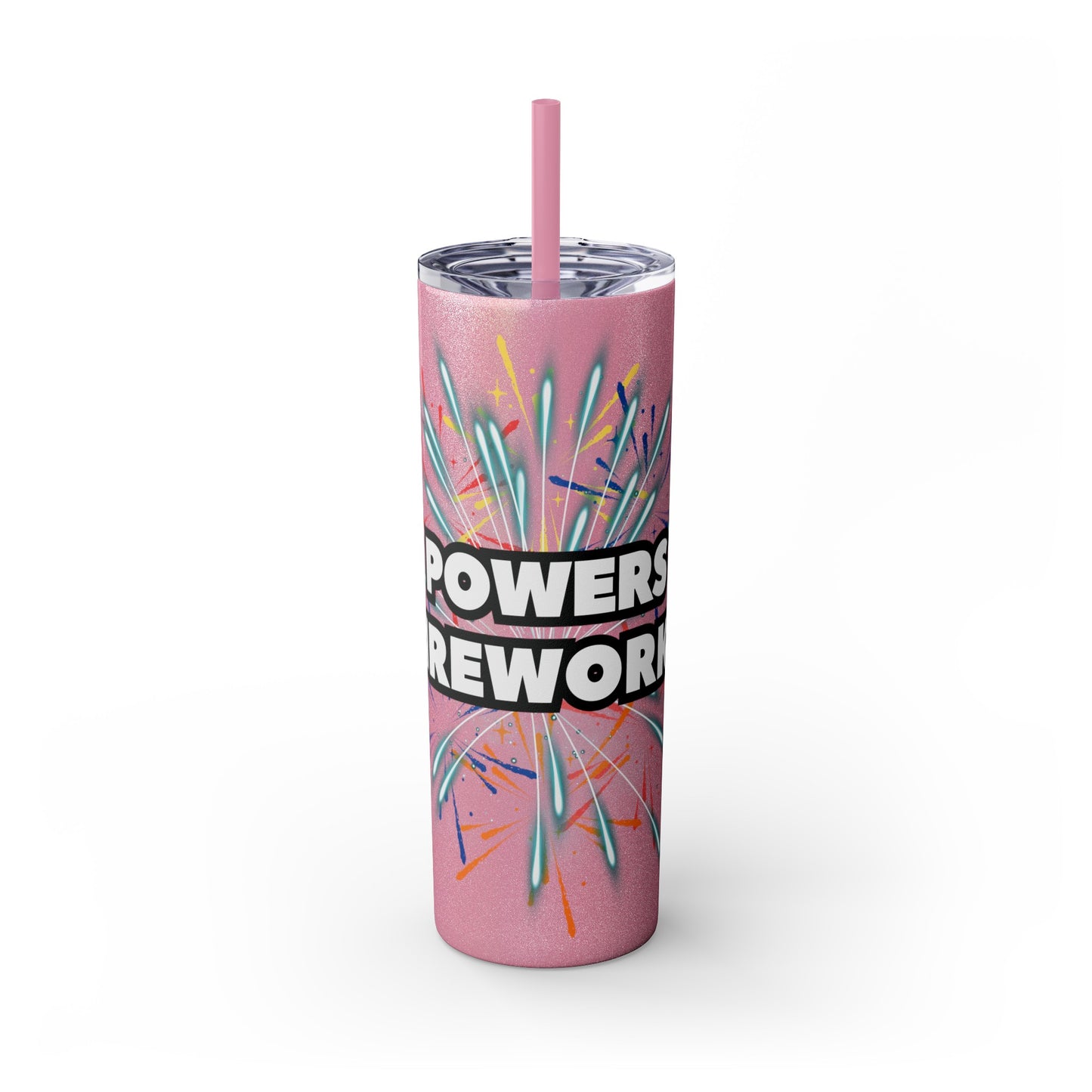 Powers Fireworks Skinny Tumbler with Straw, 20oz