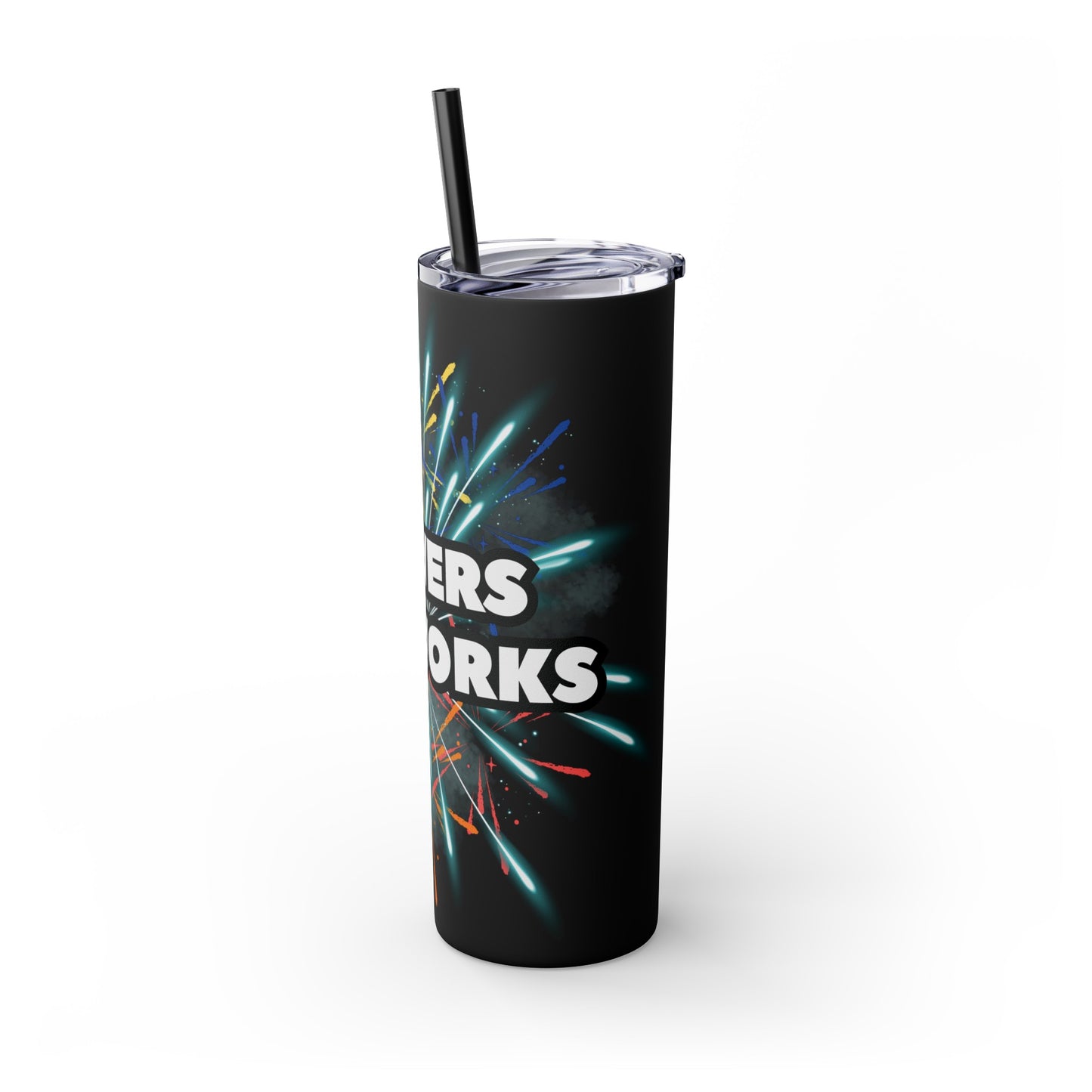 Powers Fireworks Skinny Tumbler with Straw, 20oz