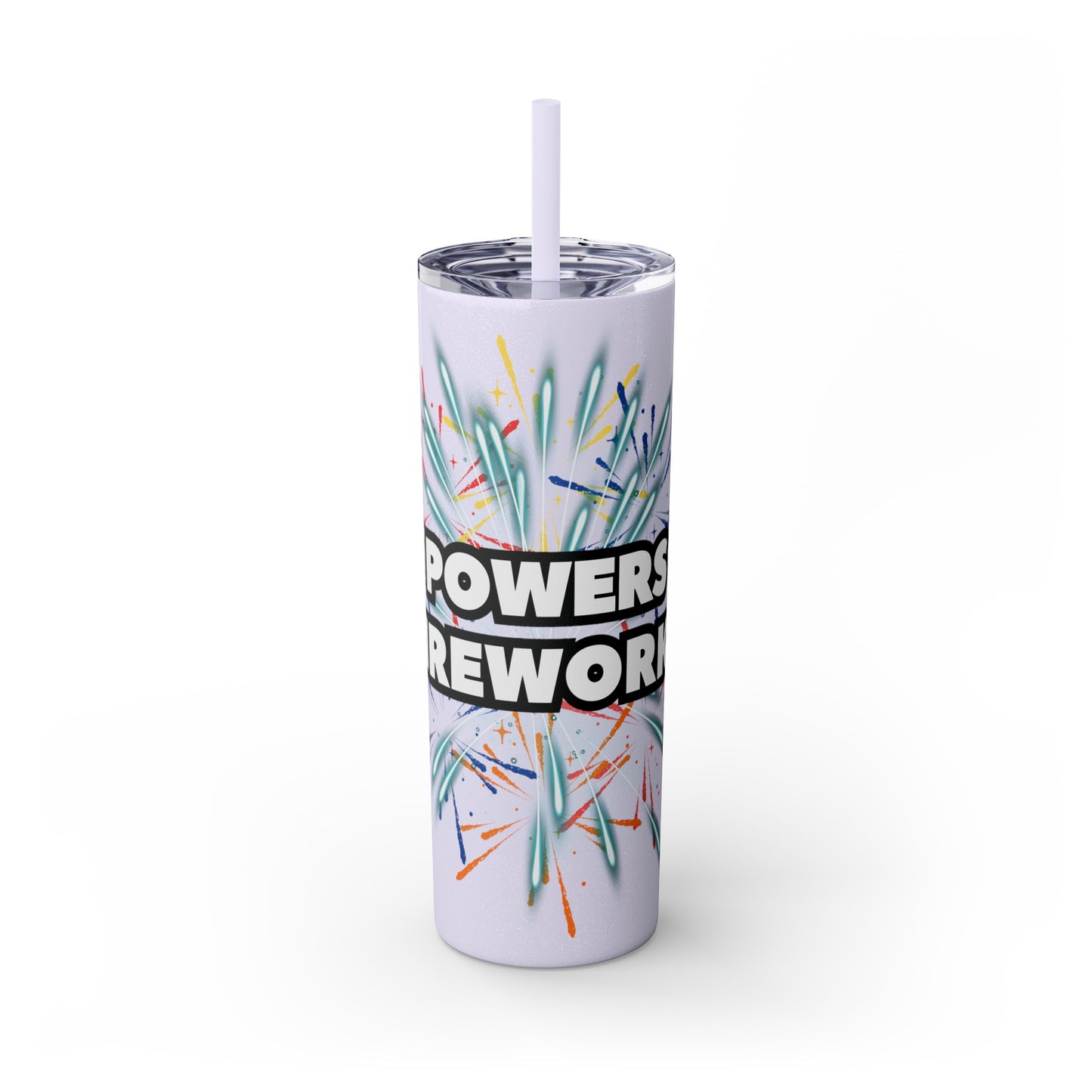 Powers Fireworks Skinny Tumbler with Straw, 20oz