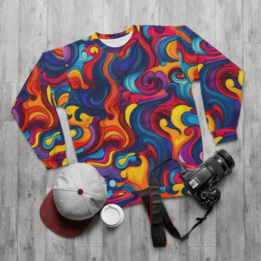 Psychedelic Colorful Unisex Sweatshirt (AOP)