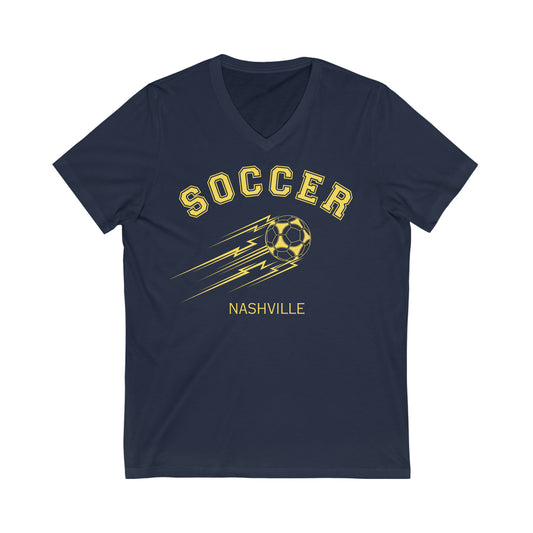 NASHILLE SOCCER YLWB Unisex Jersey Short Sleeve V-Neck Tee