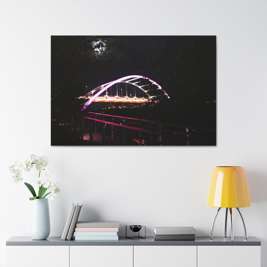 Korean Veterans Bridge Nashville, TN.  Lit in Purple  Canvas Gallery Wraps